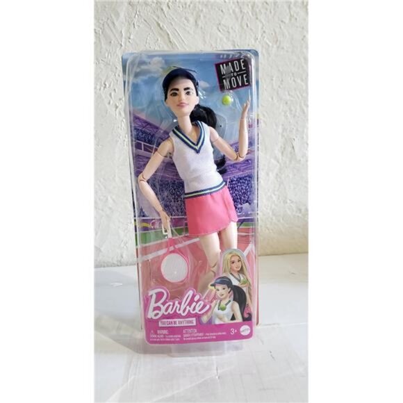 Barbie Careers Made to Move Tennis Player Doll with Racket and Ball Collector - Picture 4 of 7